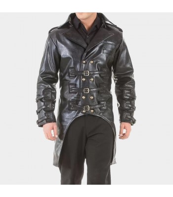 Men's Post-Apocalyptic Steampunk Trench Coat | Gothic Long Cotton Jacket for Cosplay & Streetwear